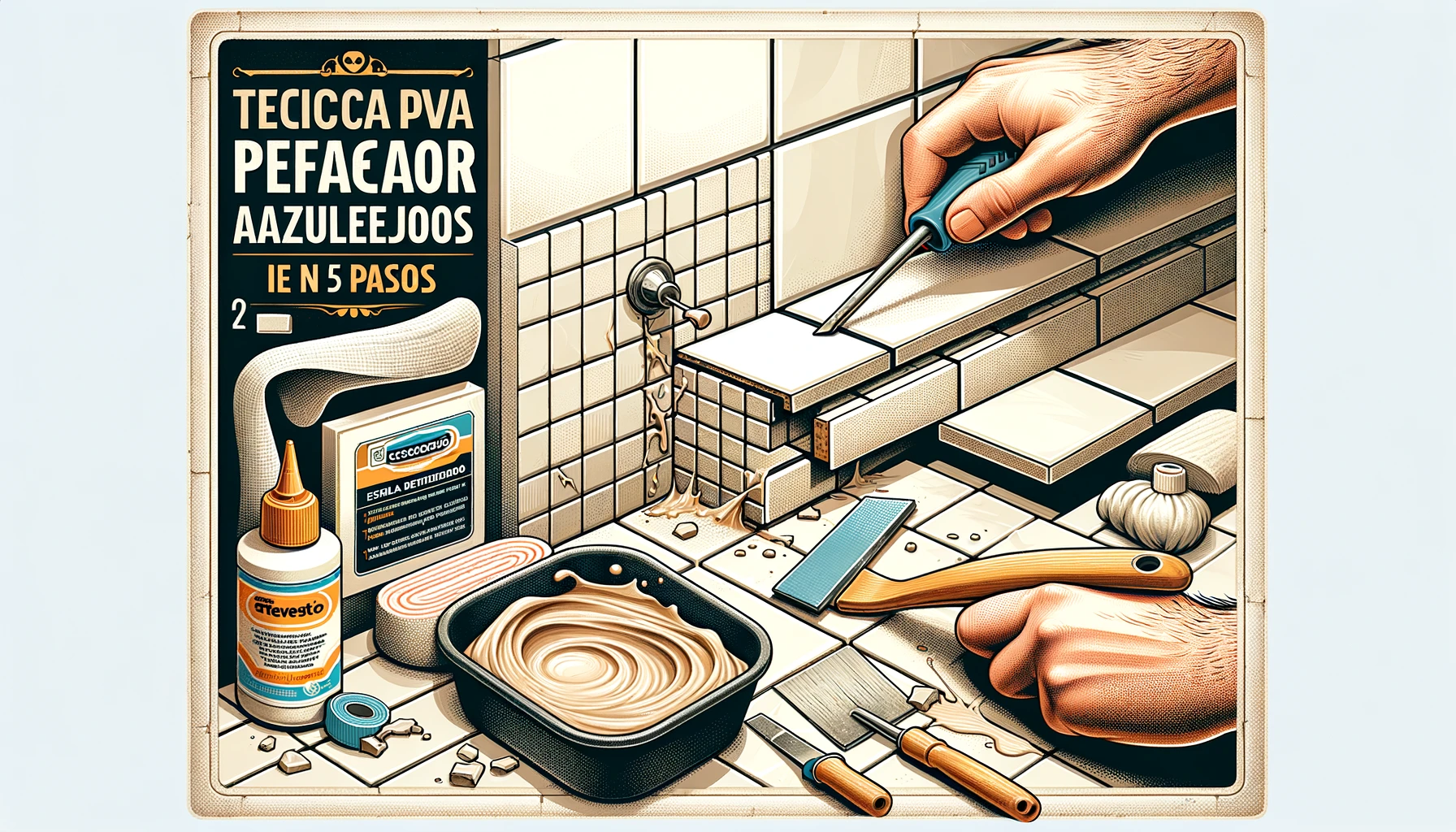 Técnica efectiva para pegar azulejos despegados en 5 pasos
