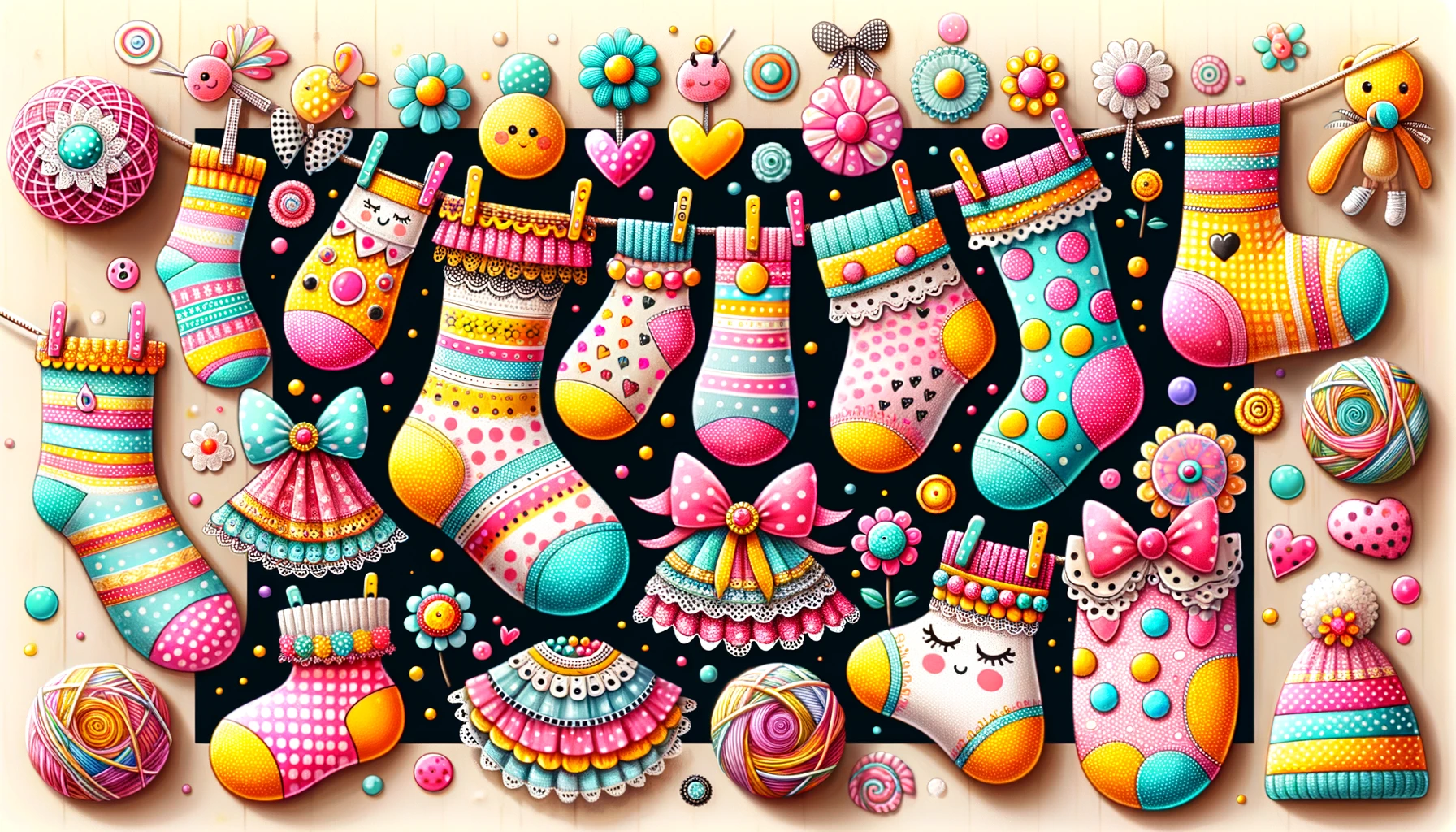 Medias locas decoradas para niñas